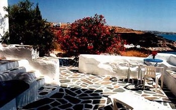 Wunderschöne Terrasse der Villa Nr. 3 mit freiem Blick auf die Ägäis